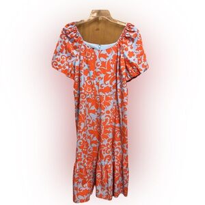 Talbots Bold Orange and Blue Maxi Dress